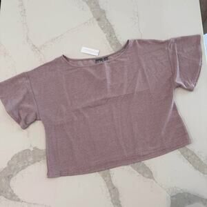 SOHO Street NWT New York & Company Crop Top Women's Large Pink Glittery/Shimmery
